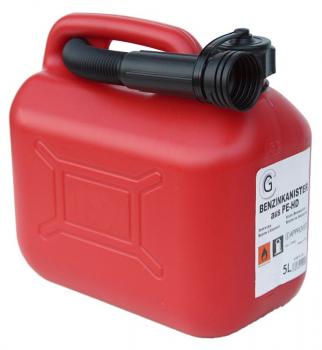 Reservekanister, Benzinkaninster, 5 Ltr, rot